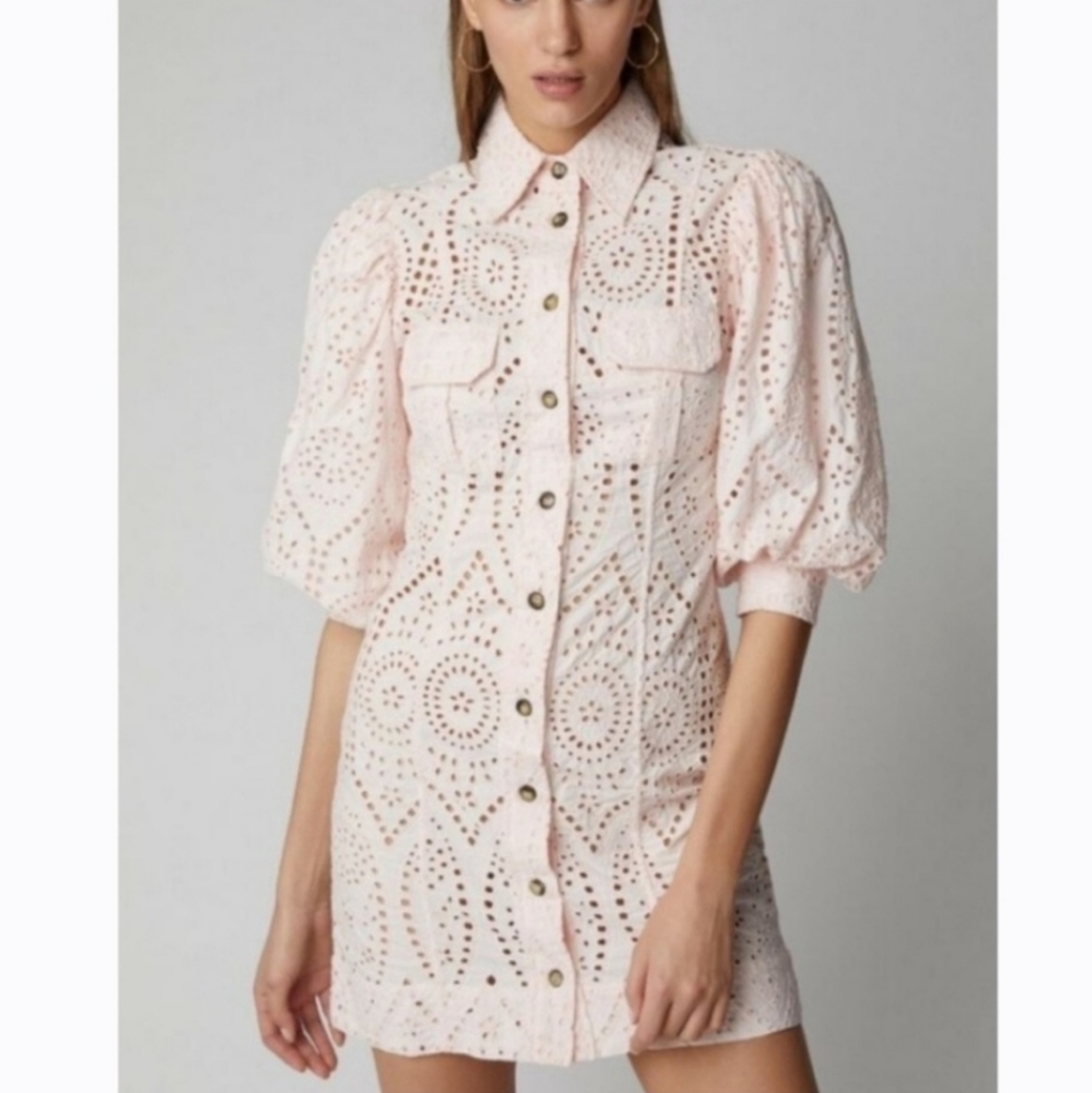 GANNI Broderie Anglaise Dress white